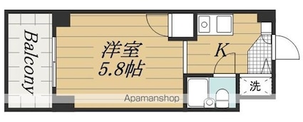 ウインベル錦糸町第３[1R/18.38m2]の間取図