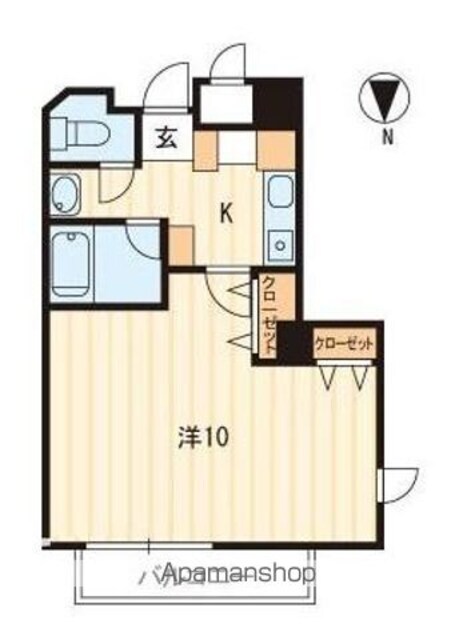 香川県高松市古新町[1K/29.33m2]の間取図