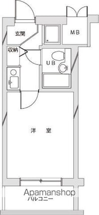 ライオンズテラス武蔵小金井[1K/19.14m2]の間取図