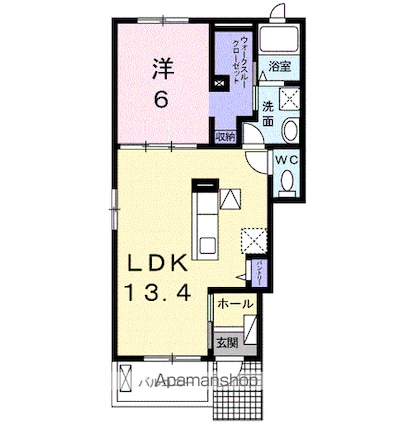 グレーシア光Ⅴ[1LDK/47.08m2]の間取図