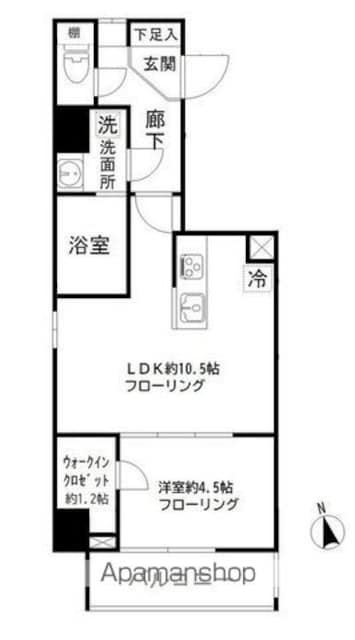 モンレーヴ御徒町[1LDK/40.1m2]の間取図
