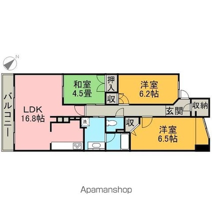グランカーサ上前津（カミマエヅ）[3LDK/75.07m2]の間取図