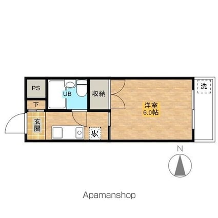 ピュアハイツ[1K/17.22m2]の間取図