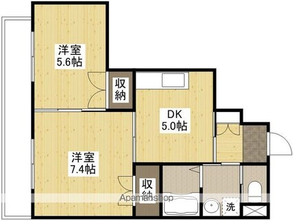 ソフィアコート光町[2K/42.8m2]の間取図