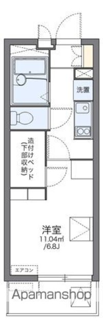 レオパレスプリマベーラ中台[1K/19.87m2]の間取図
