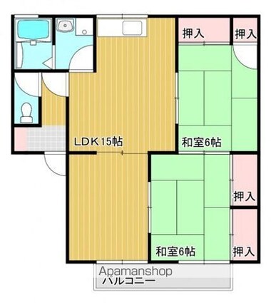 グランデージＫＭ　Ａ棟[2LDK/60.35m2]の間取図