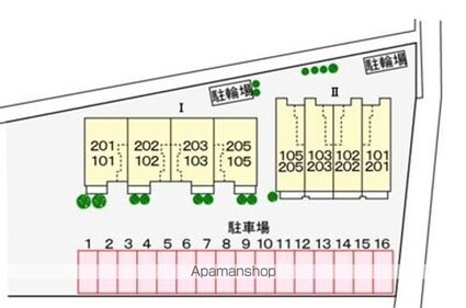 カーサ・ミトモⅡ[1K/32.9m2]の配置図
