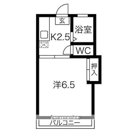アーバンハイツ桜ヶ丘[1K/22m2]の間取図