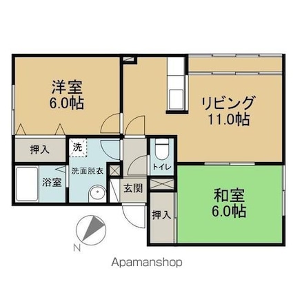 ハイセレールヴィラ[2LDK/52.41m2]の間取図