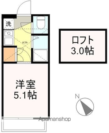 アップルハウス青山１[1K/15.75m2]の間取図