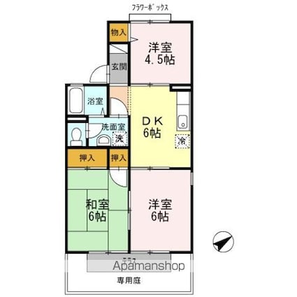 メゾン　エル　Ａ棟[3DK/50.34m2]の間取図