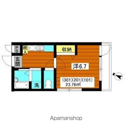 メゾンＫ[1K/23.76m2]の間取図