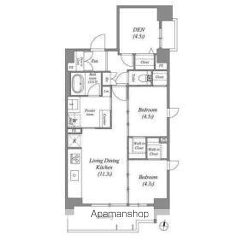 ACP RESIDENCE三ノ輪テラスの間取り写真