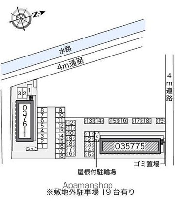 レオパレスルーチェⅡ[1K/23.18m2]の配置図