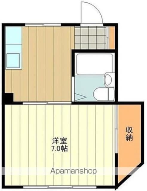 スカイハイツ富士[1DK/22.6m2]の間取図