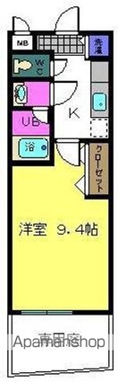 ティエラハウス西小二里[1K/27m2]の間取図