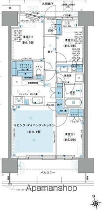 パークホームズ杉並上荻[3LDK/67.68m2]の間取図