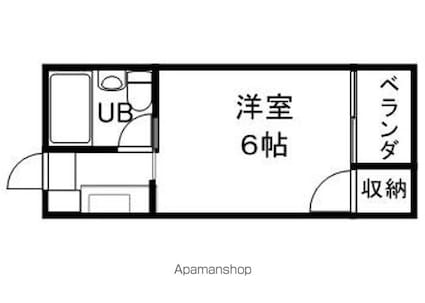ミワハイツ[1K/15.4m2]の間取図