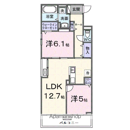 リルーム　東近江[2LDK/56.92m2]の間取図