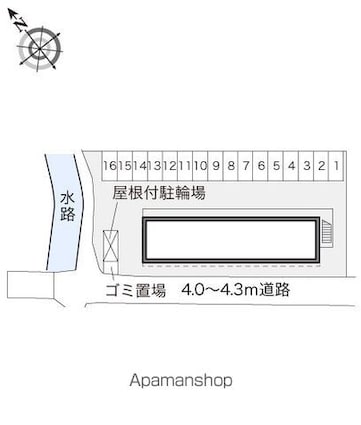 レオパレスクオーレ[1K/26.49m2]の配置図