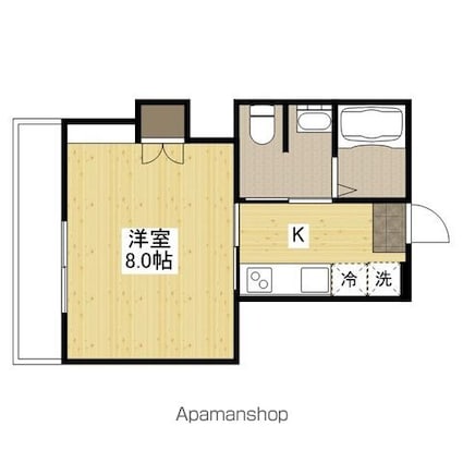 広島県広島市南区東青崎町[1K/25.33m2]の間取図