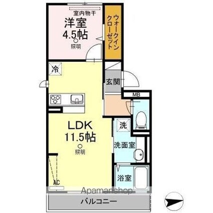メゾン　モナミ[1LDK/40.48m2]の間取図
