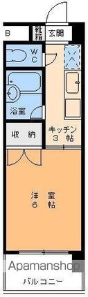 サンシャイン緑町Ⅱ[1K/19.8m2]の間取図
