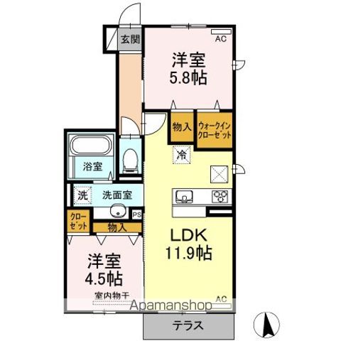 【糟屋郡粕屋町原町のアパートの間取り】