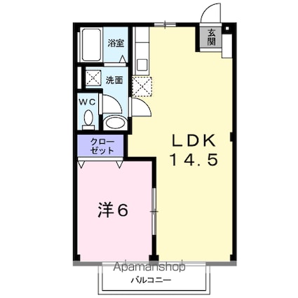 メゾンエクセルＫＢ[1LDK/44.71m2]の間取図