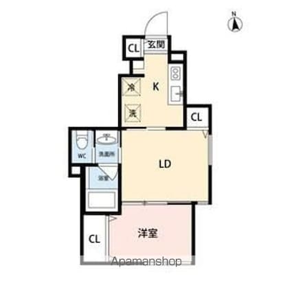 Ｗｏｏｄ　Ｃｒｅｓｔ　天沼　Ｒｅｓｉｄｅｎｃｅ[1LDK/30.38m2]の間取図