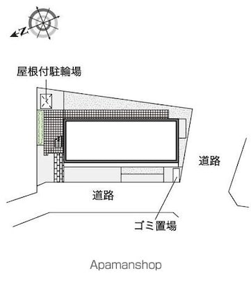 レオパレスパルフェタムール北沢[1K/19.87m2]の配置図
