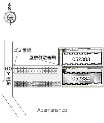 レオネクストＫ旭ヶ浦Ⅱ[1K/31.7m2]の配置図