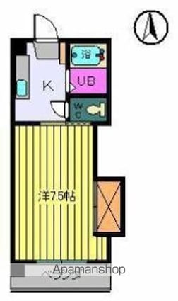 第４０杉フラット[1K/22.68m2]の間取図
