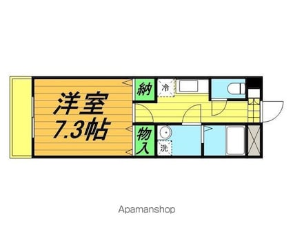 アウローラ[1K/25.5m2]の間取図