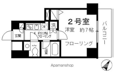 南大塚パレス[1K/23.06m2]の間取図