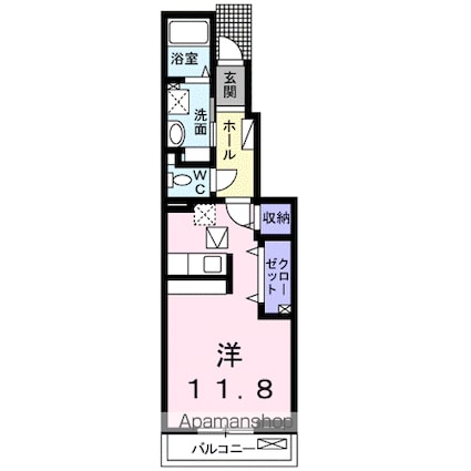 ラヴィエール[1R/34.15m2]の間取図