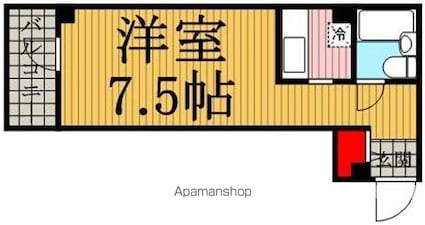 東京都世田谷区三軒茶屋２丁目[1R/24.41m2]の間取図