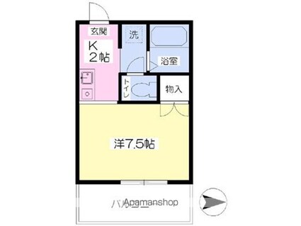 フォブール山越[1K/22.75m2]の間取図