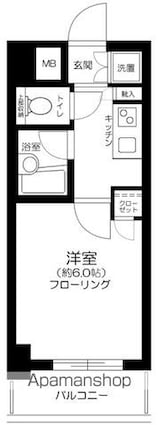 パレステュディオ神楽坂[1K/19.66m2]の間取図