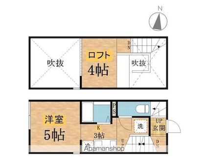 レジディア[1R/19.87m2]の間取図