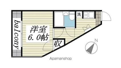 東京都西東京市田無町１丁目[1K/19.14m2]の間取図