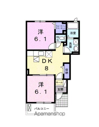 ＲＥＬＩＥＦ　ＴＯＷＮ　Ｃ[2DK/45.77m2]の間取図
