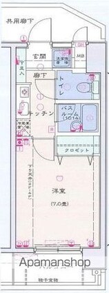 セントパレス錦糸町[1K/22.68m2]の間取図