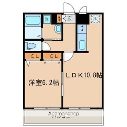 東京都三鷹市中原２丁目[1LDK/40.6m2]の間取図