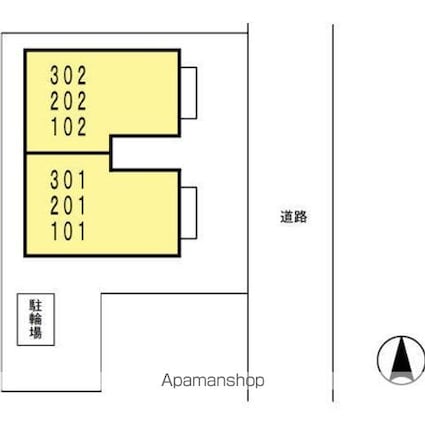 マルベリーハイツ[1R/29.29m2]の配置図