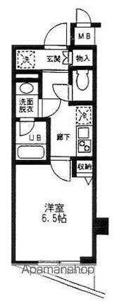 ユニフォート目黒中町[1K/23.4m2]の間取図