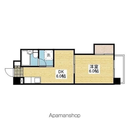 永田湊町ビル[1DK/26.8m2]の間取図