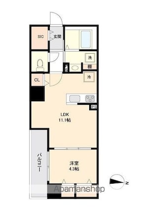リテラス森下[1LDK/40.14m2]の間取図