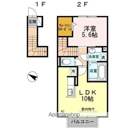 エトワール　ソレイユ[1LDK/45.75m2]の間取図