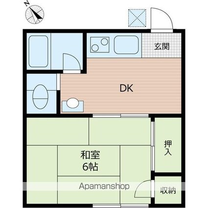 ＭＧＢ狛江[1DK/24.3m2]の間取図